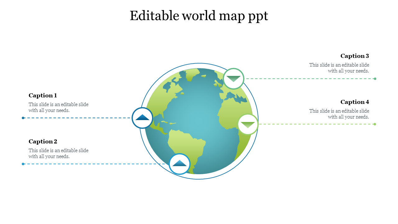 Our Predesigned Editable World Map PPT Template Design